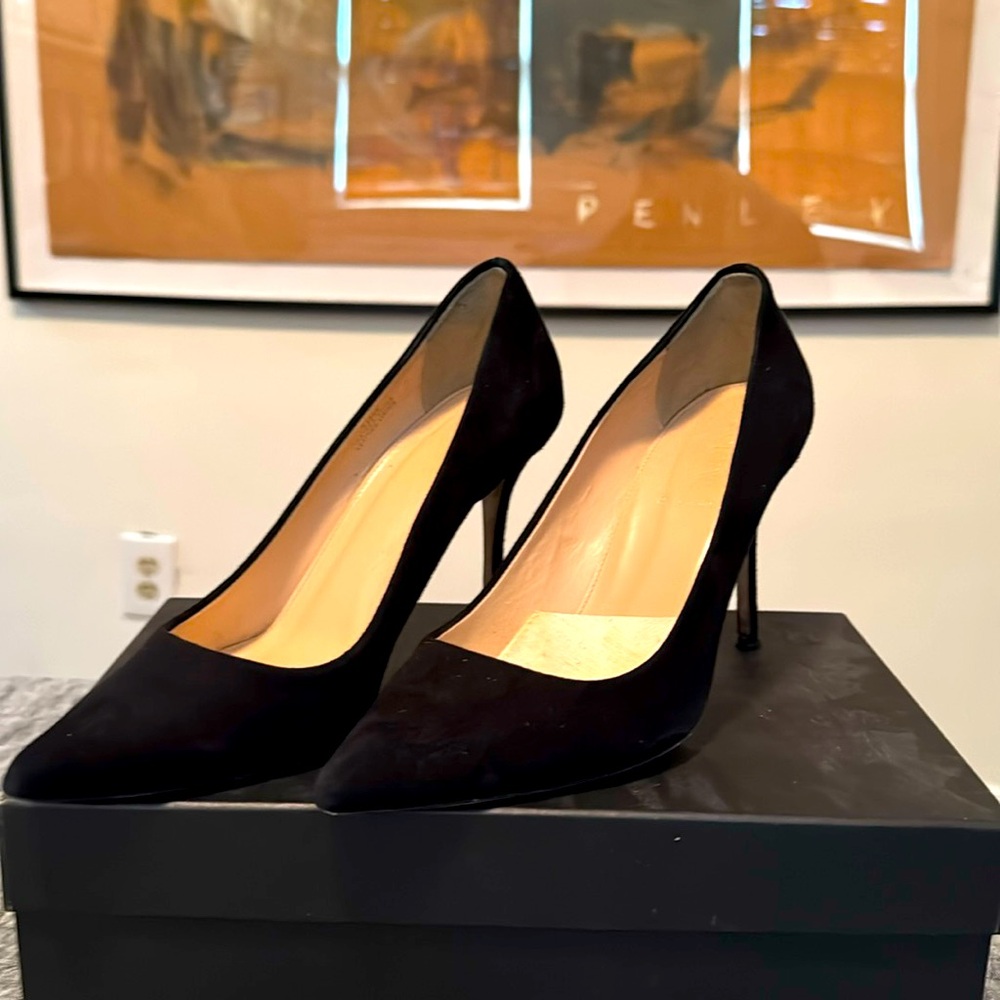 J Crew Elsie black suede pumps